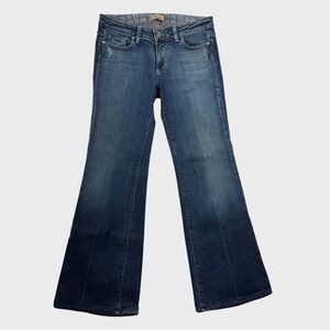 Paige Jeans Size 30" waist Bootcut Robertson Dark Wash Blue Boho Indie Casual